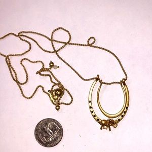 🔥 2/$30 🐘 Unique double-U goldtone elephant marcasite necklace